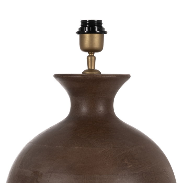 Base Lámpara Mesa Marrón Madera de Mango 31 X 31 X 38 cm