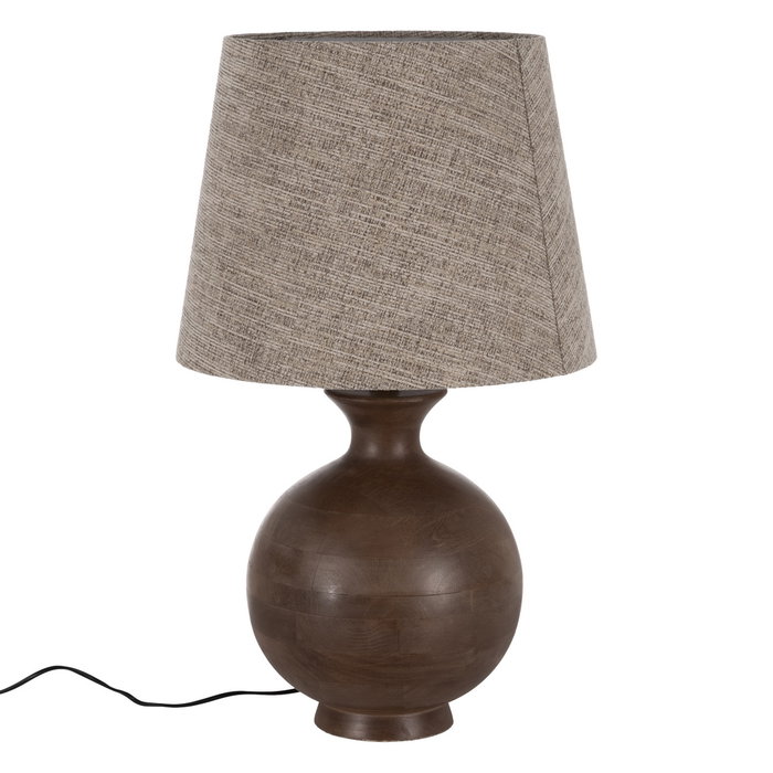 Base Lámpara Mesa Marrón Madera de Mango 31 X 31 X 38 cm