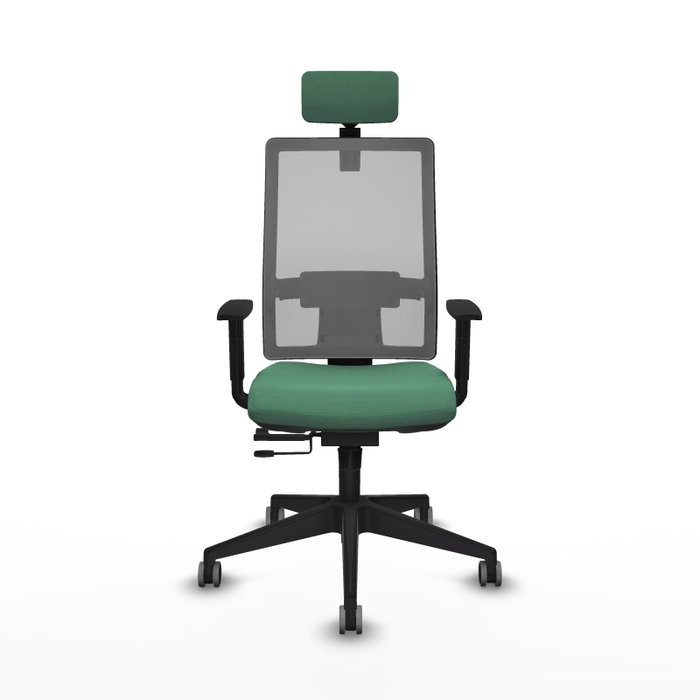 PIQUERAS Y CRESPO Silla de oficina Horna Verde esmeralda y Gris con mecanismo Sincro/Traslack PIQUERAS Y CRESPO Silla de oficina Horna Verde esmeralda y Gris con mecanismo Sincro/Traslack