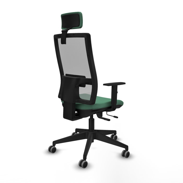 PIQUERAS Y CRESPO Silla de oficina Horna Verde esmeralda y Gris con mecanismo Sincro/Traslack PIQUERAS Y CRESPO Silla de oficina Horna Verde esmeralda y Gris con mecanismo Sincro/Traslack
