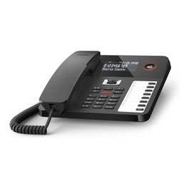 Gigaset Desk 800A Teléfono DECT con Contestador Automático, Altavoz, Terminal Cable, 200 Entradas, Negro