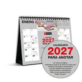 MIQUELRIUS Calendario de sobremesa Basic mensual 2027 para escribir 250x200 mm