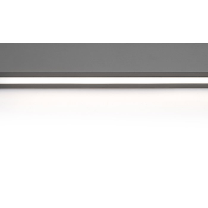 Emuca Kit de barra para armario Luxe, tira LED 4,5x8 Neonlynx V, sensor de movimiento RF Smart y convertidor Smart (24V DC), longitud 900mm, Luz blanca cálida 2.700K, Plástico y Aluminio, Titanio