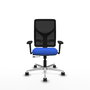 PIQUERAS Y CRESPO Silla de oficina Motilla con mecanismo Sincro/Traslack, Azul y Negro