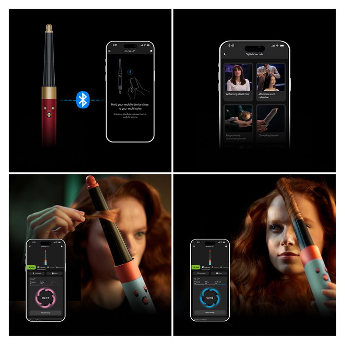 Dyson Airwrap i.d. Straight & Wavy Multistyler 596926-01 Herramienta de Peinado con Accesorios para Rizado y Alisado en Rosa Oro