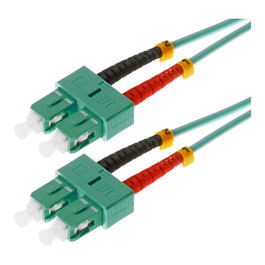 Helos Cable de fibra óptica OM3 Dúplex SC/SC 20m Turquesa