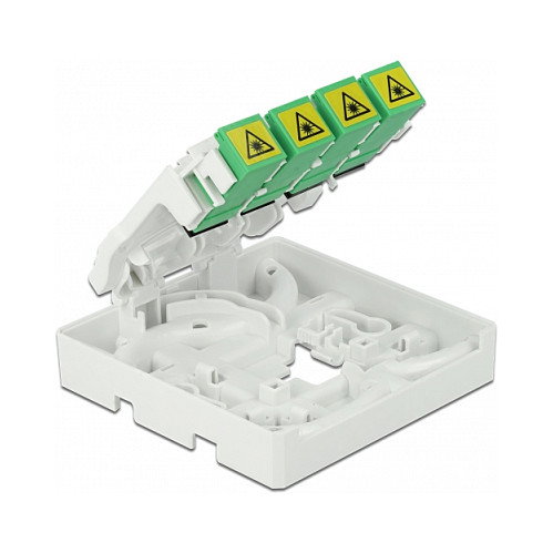 DeLOCK Caja de conexión de fibra óptica para carril DIN 4x SC Simplex o LC Duplex