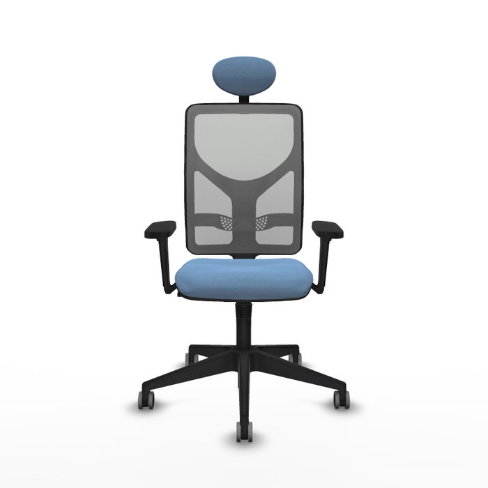 PIQUERAS Y CRESPO Silla de oficina Motilla Sincro Azul cielo y Gris con brazos 3D y cabecero fijo PIQUERAS Y CRESPO Silla de oficina Motilla Sincro Azul cielo y Gris con brazos 3D y cabecero fijo