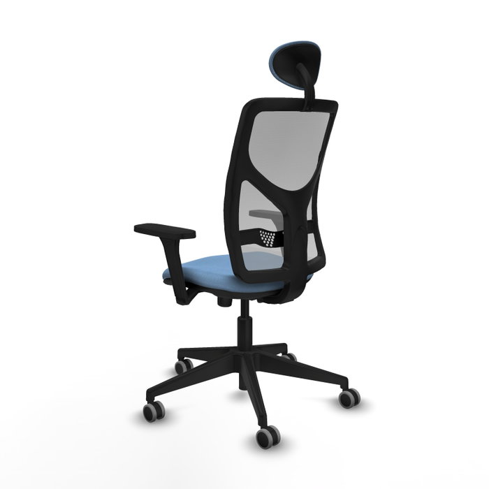 PIQUERAS Y CRESPO Silla de oficina Motilla Sincro Azul cielo y Gris con brazos 3D y cabecero fijo PIQUERAS Y CRESPO Silla de oficina Motilla Sincro Azul cielo y Gris con brazos 3D y cabecero fijo