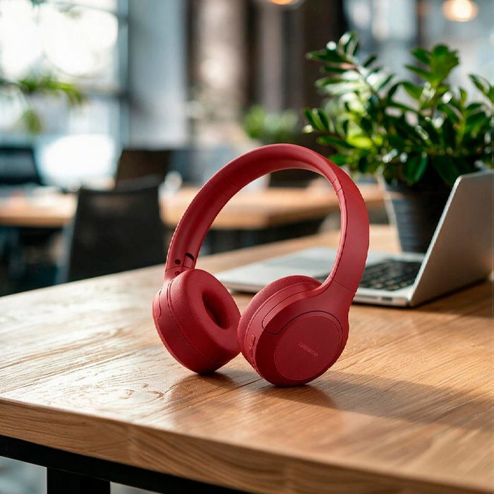 Daewoo DW2026 Auriculares Inalámbricos con Micrófono, Rojo