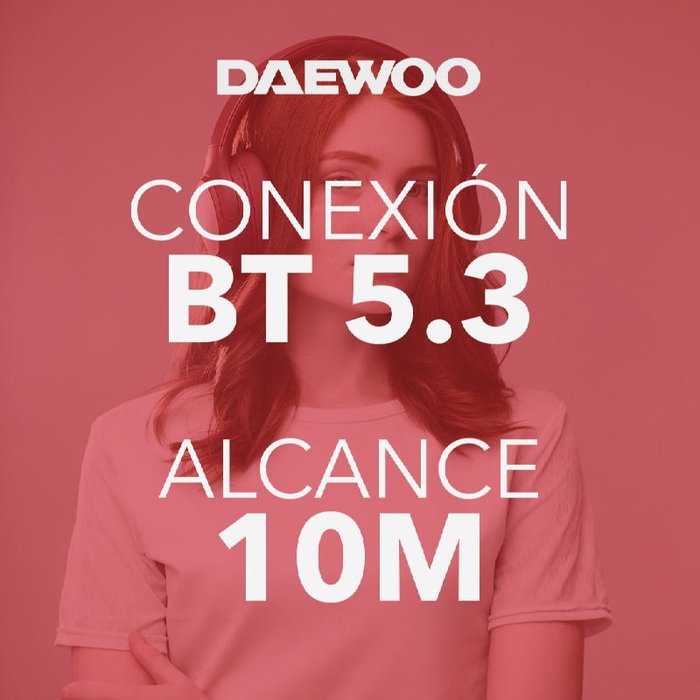 Daewoo DW2026 Auriculares Inalámbricos con Micrófono, Rojo