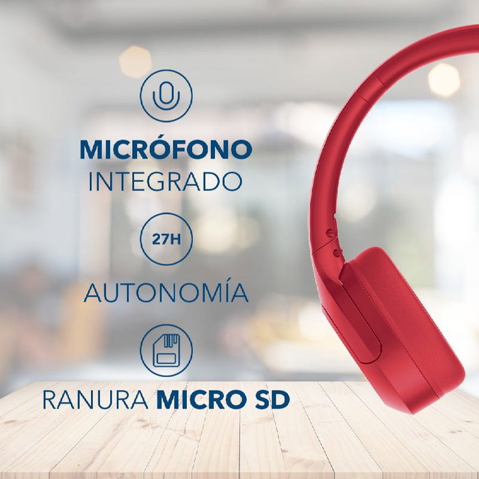 Daewoo DW2026 Auriculares Inalámbricos con Micrófono, Rojo
