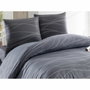 Juego de cama gris con funda nórdica y fundas de almohada, 220x240 cm