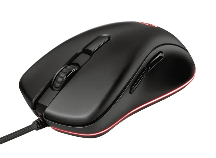 Trust Ratón Gaming GXT 930 Jacx RGB, Óptico 6400 DPI, 8 Botones Programables (2 para pulgar), Negro, Ergonómico para Mano Derecha, Software Personalizable