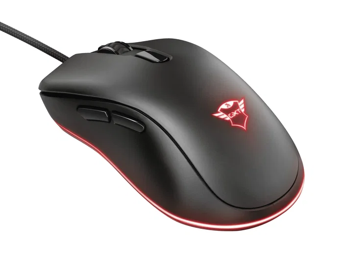 Trust Ratón Gaming GXT 930 Jacx RGB, Óptico 6400 DPI, 8 Botones Programables (2 para pulgar), Negro, Ergonómico para Mano Derecha, Software Personalizable