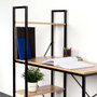 Max Home Mesa Escritorio con Estantería 100x52x120 cm Acero y Melamina