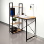 Max Home Mesa Escritorio con Estantería 100x52x120 cm Acero y Melamina