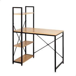 Max Home Mesa Escritorio con Estantería 100x52x120 cm Acero y Melamina