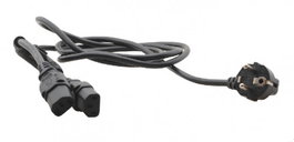 Kramer Electronics C-AC/EU Cable de Transmisión Negro, 91-000199, Cable de Alimentación CA TBUS 6 pies Europa Ángulo Recto 220V CA Macho/Hembra