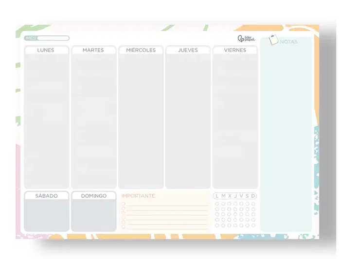 Liderpapel Planning semanal Teens 2027-2028 A4 con pegatinas