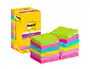 Post-it Bloc de Notas Adhesivas Super Stick 76x76 mm Pack de 12 Verde Rosa Amarilla Surtidos