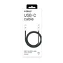 Celly USBCUSBCCOTTBK Cable USB-C a USB-C 1.5m Negro/Blanco, Carga Rápida PD 100W, Tejido Trenzado Resistente para iPhone 15 y Android