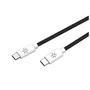 Celly USBCUSBCCOTTBK Cable USB-C a USB-C 1.5m Negro/Blanco, Carga Rápida PD 100W, Tejido Trenzado Resistente para iPhone 15 y Android