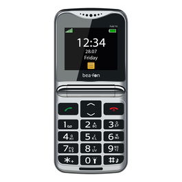 Bea-Fon Fold 10 Teléfono Móvil para Personas Mayores, Negro y Plata, Concha, Pantalla 5.59 cm (2.2"), Bluetooth, Radio FM, Linterna, USB-C, Botones Grandes, 1000 mAh