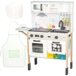 Color Baby Cocina Electrónica de Madera con Lavadora y Planchador 81x30x97 cm - Juguete para Niños