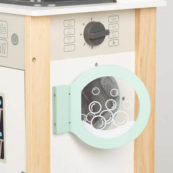 Color Baby Cocina Electrónica de Madera con Lavadora y Planchador 81x30x97 cm - Juguete para Niños
