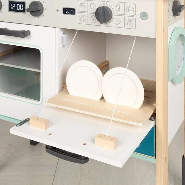 Color Baby Cocina Electrónica de Madera con Lavadora y Planchador 81x30x97 cm - Juguete para Niños