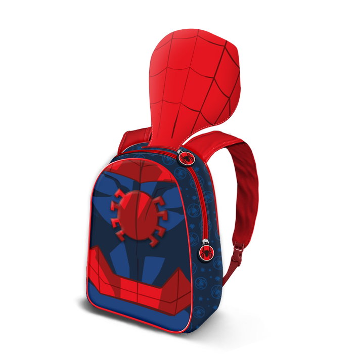 Marvel Spiderman Mochila Infantil con Capucha Integrada Hood Gaze Rojo 11 x 26 x 31 cm