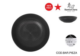 Inde Plato Hondo Negro Ø20 cm "Arosa" S. Clara, Diámetro 20 cm (12 Unidades)