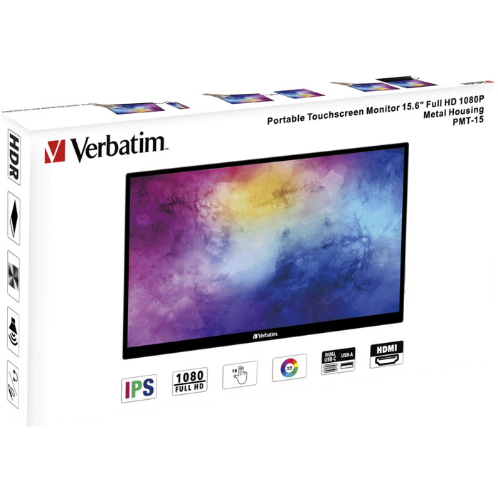Verbatim PMT-15 Monitor Portátil Táctil 15,6 Pulgadas Full HD IPS