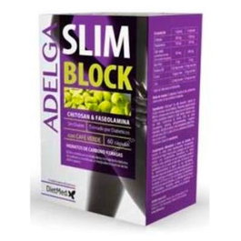 DIETMED Adelgaslim Block 60 Cap, Bloqueador de Carbohidratos y Grasas con Chitosán, Faseolamina y Café Verde - Complemento Alimenticio