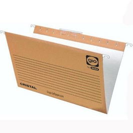 Gio Carpeta Colgante Folio Prolongado Visor Corto Cristal Lomo V Kraft Bicolor (Set de 25) (Set de 25)