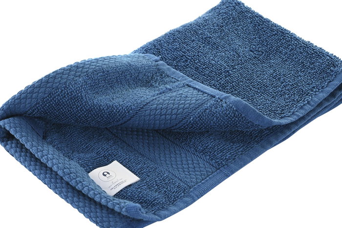DKD Home Decor Toalla Tocador Azul Marino 50 x 1 x 30 cm Algodón Poliéster 600gsm Pack 6 Unidades