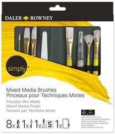 Pincel Daler Rowney Simply Mix Media Mango Corto Estuche Cremallera De 10