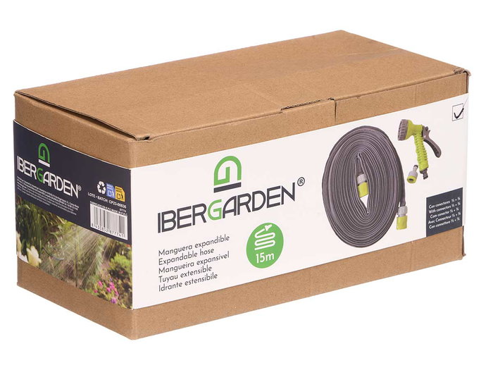 Ibergarden Manguera Expandible 15 Metros 26.5x16x12 cm (Set de 6) Ibergarden Manguera Expandible 15 Metros 26.5x16x12 cm (Set de 6)