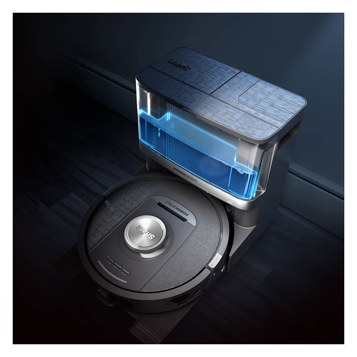 Shark RV2800YEEU Robot Aspirador y Fregador con LiDAR, Programable, Para Alfombra y Suelo Duro, Negro y Plata, Capacidad Polvo 0.3L y Agua 1.7L, 110 Min Autonomía