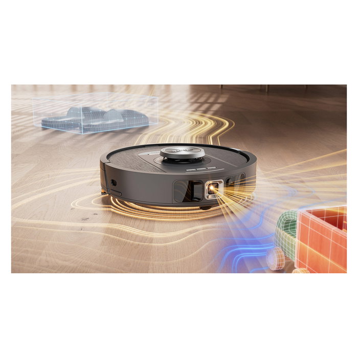 Shark RV2800YEEU Robot Aspirador y Fregador con LiDAR, Programable, Para Alfombra y Suelo Duro, Negro y Plata, Capacidad Polvo 0.3L y Agua 1.7L, 110 Min Autonomía
