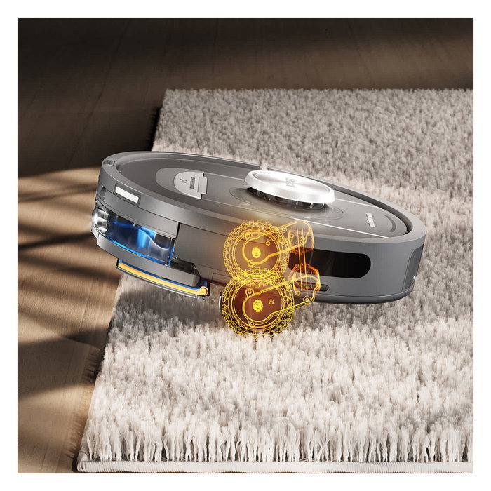 Shark RV2800YEEU Robot Aspirador y Fregador con LiDAR, Programable, Para Alfombra y Suelo Duro, Negro y Plata, Capacidad Polvo 0.3L y Agua 1.7L, 110 Min Autonomía
