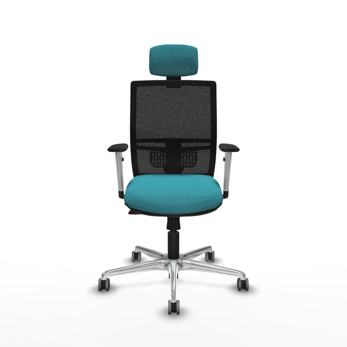 PIQUERAS Y CRESPO Silla de oficina Yunquera con mecanismo Sincro/Traslack en Turquesa y Negro PIQUERAS Y CRESPO Silla de oficina Yunquera con mecanismo Sincro/Traslack en Turquesa y Negro