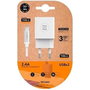 Tech One Tech Cargador de Pared TEC2403 con 2xUSB y Cable USB-C Blanco