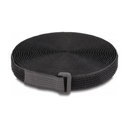 DeLOCK Cinta autoadhesiva de gancho y bucle 3 m x 20 mm negro
