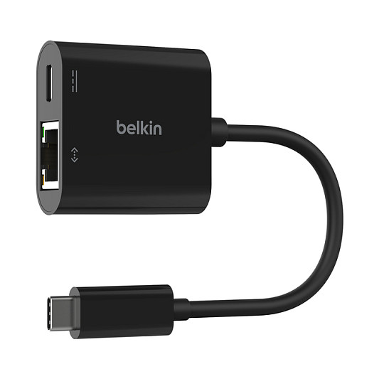 Belkin Adaptador USB-C a Ethernet + Carga 100W Negro INC019BTBK Belkin Adaptador USB-C a Ethernet + Carga 100W Negro INC019BTBK