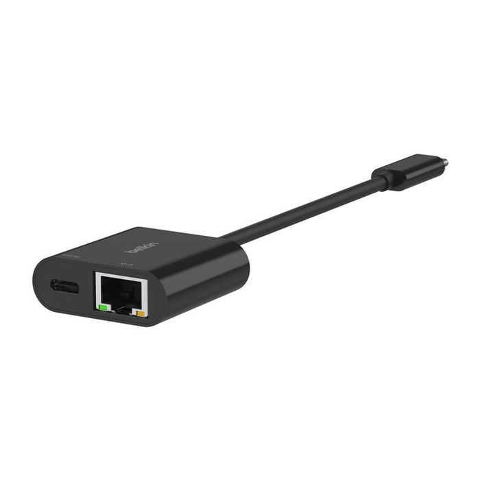 Belkin INC019BTBK Adaptador USB-C a Ethernet Gigabit RJ-45 con Puerto de Carga de 100W, Compatible con MacBook, iPad Pro, Surface Book Belkin INC019BTBK Adaptador USB-C a Ethernet Gigabit RJ-45 con Puerto de Carga de 100W, Compatible con MacBook, iPad Pro, Surface Book