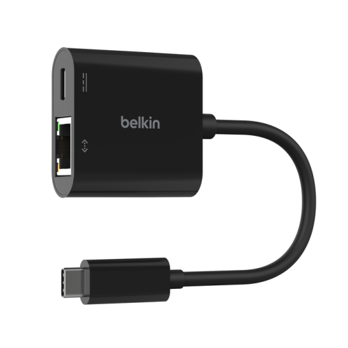 Belkin Adaptador USB-C a Ethernet + Carga 100W Negro INC019BTBK Belkin Adaptador USB-C a Ethernet + Carga 100W Negro INC019BTBK