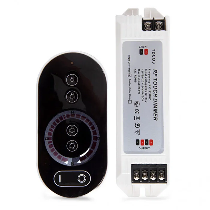 Controlador Dimmer Táctil Tira LED Unicolor 12-24VDC ▶ 144/288W RF PWM