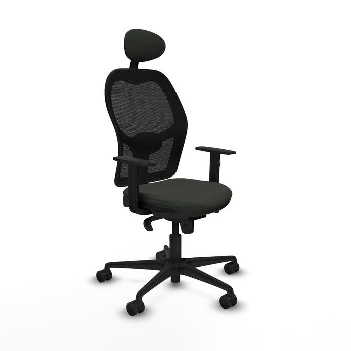 PIQUERAS Y CRESPO Silla de oficina Jorquera con mecanismo Sincro, Tela Negra PIQUERAS Y CRESPO Silla de oficina Jorquera con mecanismo Sincro, Tela Negra